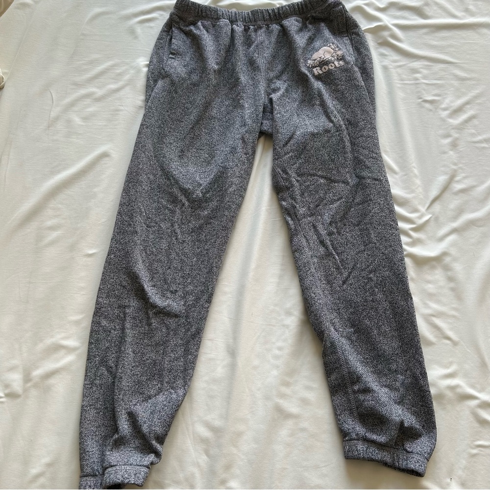 Roots Organic Original Sweatpants, salt and pepper color, size S
